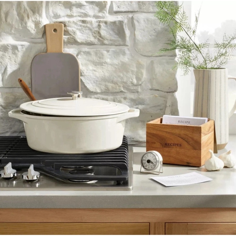 6qt Enameled Cast Iron Dutch Oven Sour Cream - Hearth & Hand W/ Magnolia - Picture 2 of 4